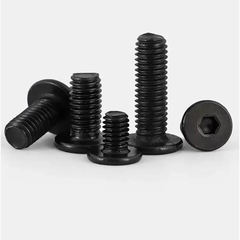 5pcs-50pcs M1.4 M10 CM 검정색 304 스테인레스 스틸 육각 육각형 소켓 초박형 초저 플랫 알렌 캡 헤드 나사 볼트