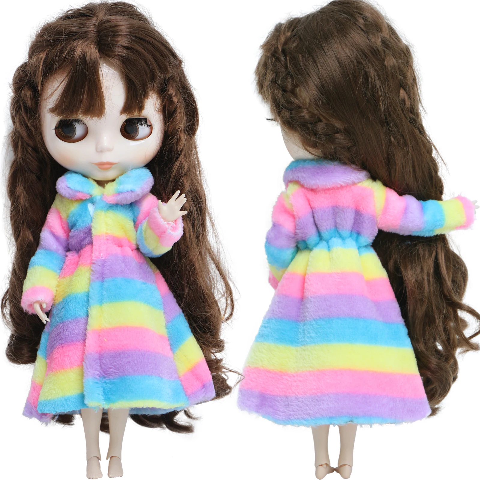 Plush Doll Accessories Barbie Doll Clothes Doll Clothes Accessories Doll Clothes Doll Accessories 1 Set Doll Coat Winter Robe Warm Fuzzy BathRobe Cute Clothes For 30cm Girl Doll 11.5 Inch Toy Accessories Toys Lot Color