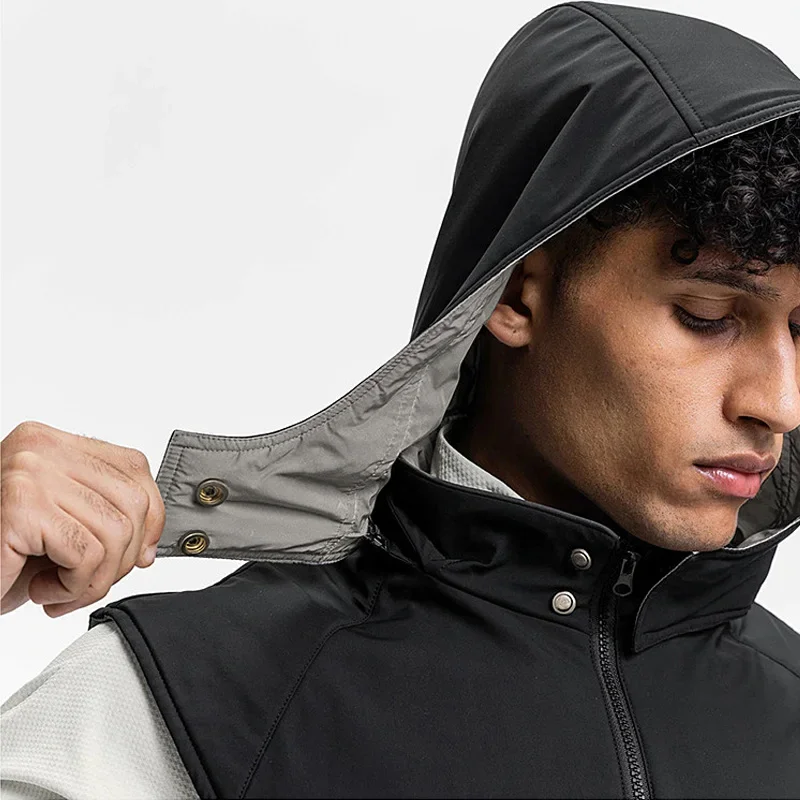 Mens Sports Reversible Motorcycle Reflect Hooded Vest Waterproof Outdoors Night Running Zipper Security Jackets Sleeveless Coat reflective vest mens jacket