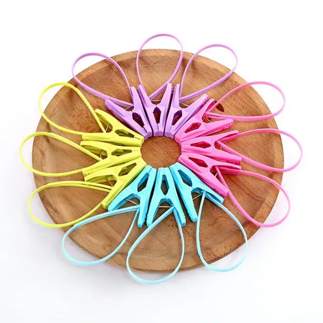 2/5/10Dcs Horgok Utazási Hordozható Koloful Melltartó Zokni Fogas Klipek Klipgyűrűvel Otthoni Kellékek 12 Db Pcs Anti Szél