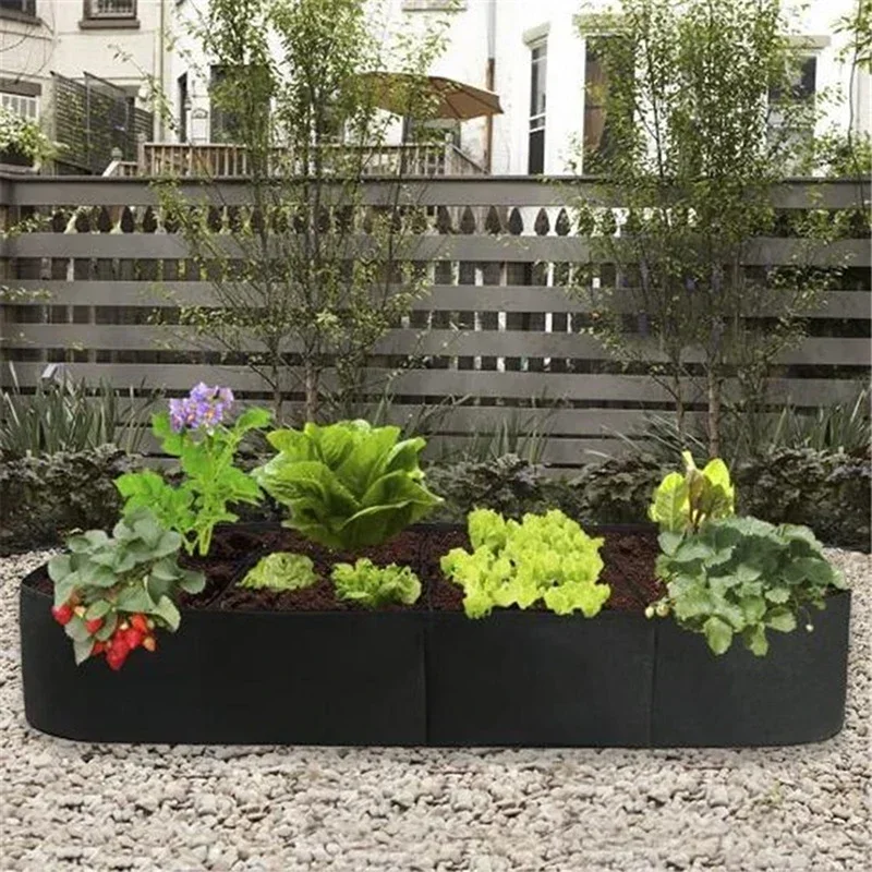 Rectangle Breathable Planting Container Grow Bag 40/50/60cm Fabric Raised Garden Bed Planter Pot for Plants Flowers Vegetables - Image 3