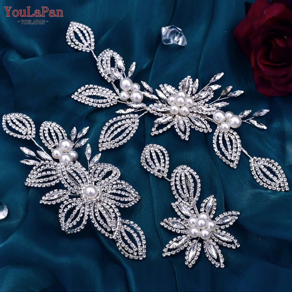 Hair Accessories Bridal Hair Accessories YouLaPan HP445 Luxury Bridal Headpiece Set Crystal Flower Wedding Headband Women Hair Ornament Jewelry Pearls Bride Headdress