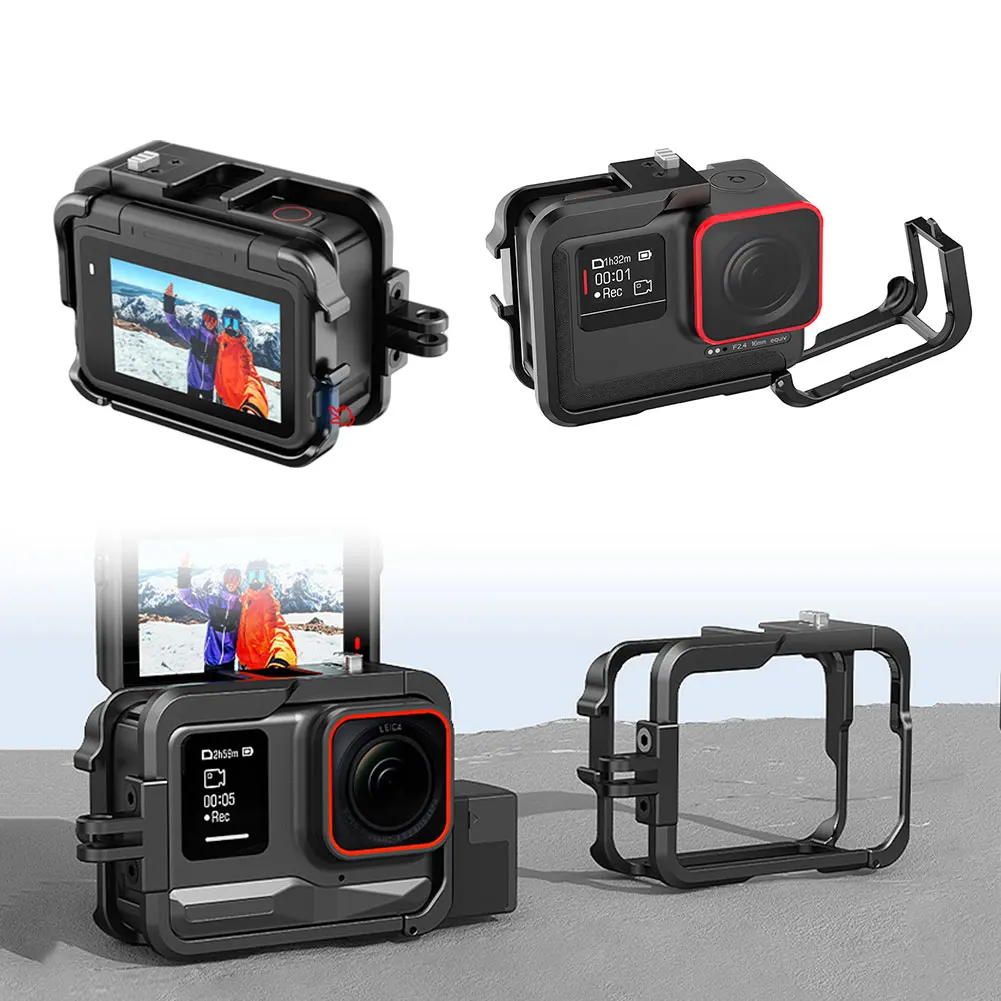 금속 토끼 케이지 퀵릴리즈 보호 쉘, 낙하 방지 마운트 케이스 어댑터, Insta360 Ace Pro/Insta360 Ace용