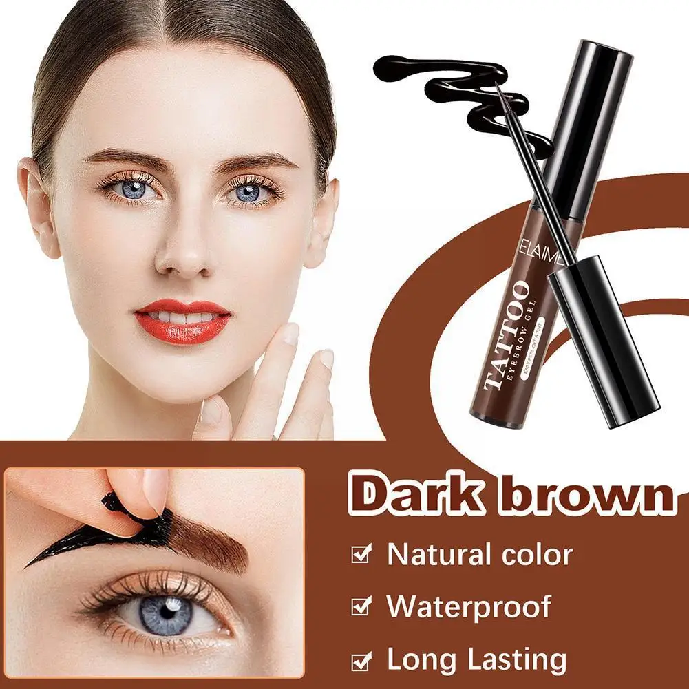 6 Color Henna Eyebrow Gel Cream Women Makeup Eyebrows Pen Brush Tattoo