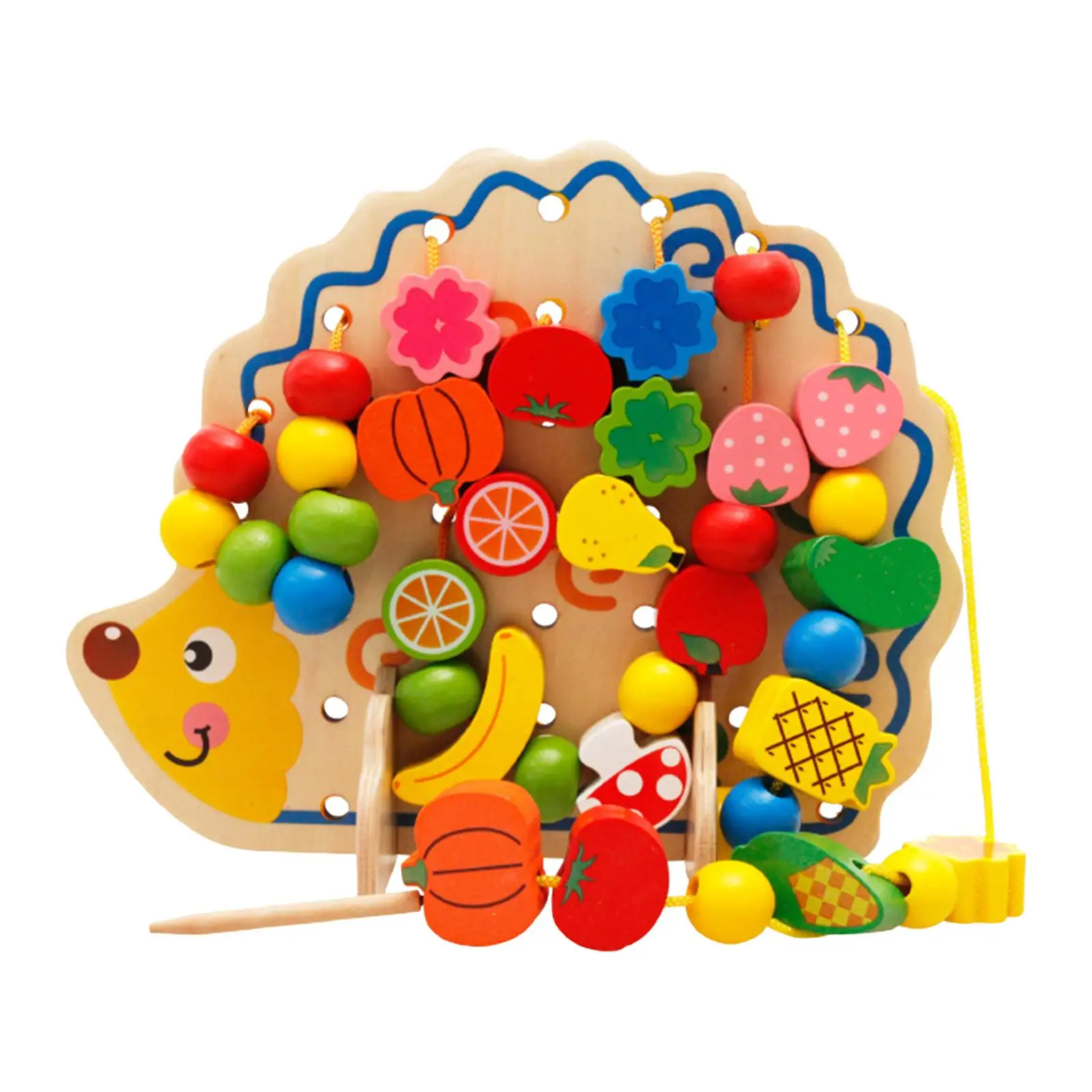 

Wooden Stringing Beads Building Blocks Preschool Activities Stringing Toys for Toddlers Kids 2 3 4 Age Preschool Best Gifts