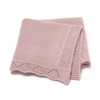 Super Soft Baby Blankets Swaddle Wrap 100*80cm Knit Pure Color Newborn Sleeping Covers for Stroller Bassinet Comfort All Seasons 1
