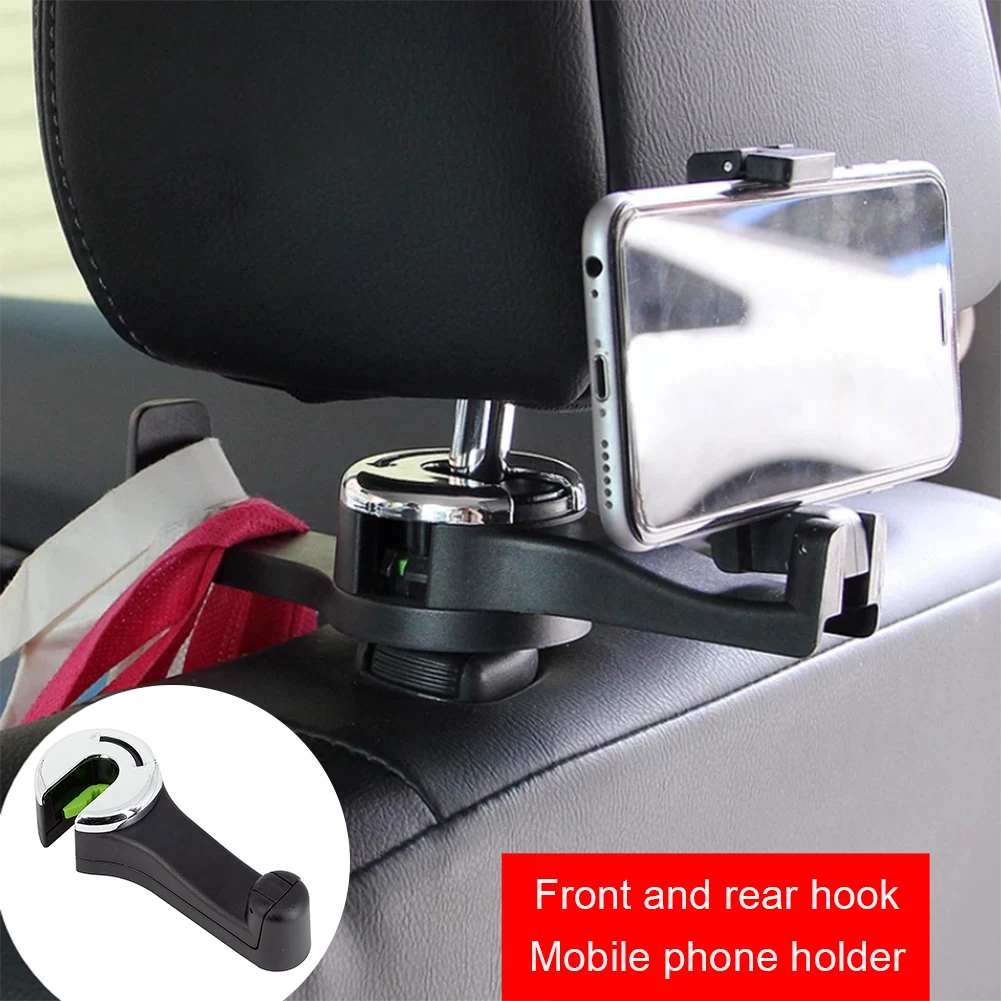 2 in 1 Car Headrest Hidden Hook with Phone Holder Car Seat Back Hanger  Portable Storage Hook Phone Holder Auto Fastener Clip - AliExpress