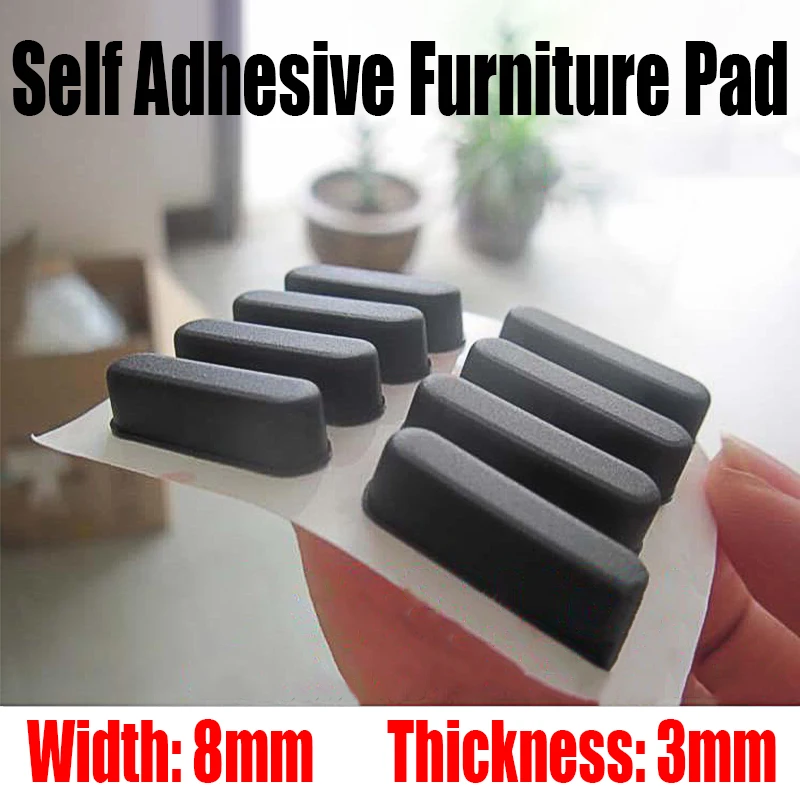 

10PCS Non-slip Self Adhesive Silicone Furniture Pad Foot Mat Chair/Table Leg Cushion Spacer Gasket Floor Protector Mat 8mm Wide