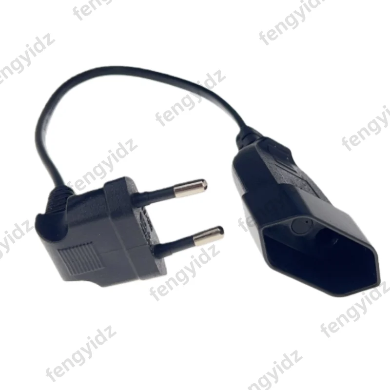 1PCS EU 전원 어댑터 코드, 90도 각도 유럽형 2핀 남성-여성 플러그 전원 케이블 UPS PDU 0.3M/0.6M