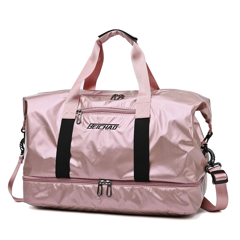 Gym Bag Pearlescent Women Fitness Training Handbag With Shoes Pocket ...