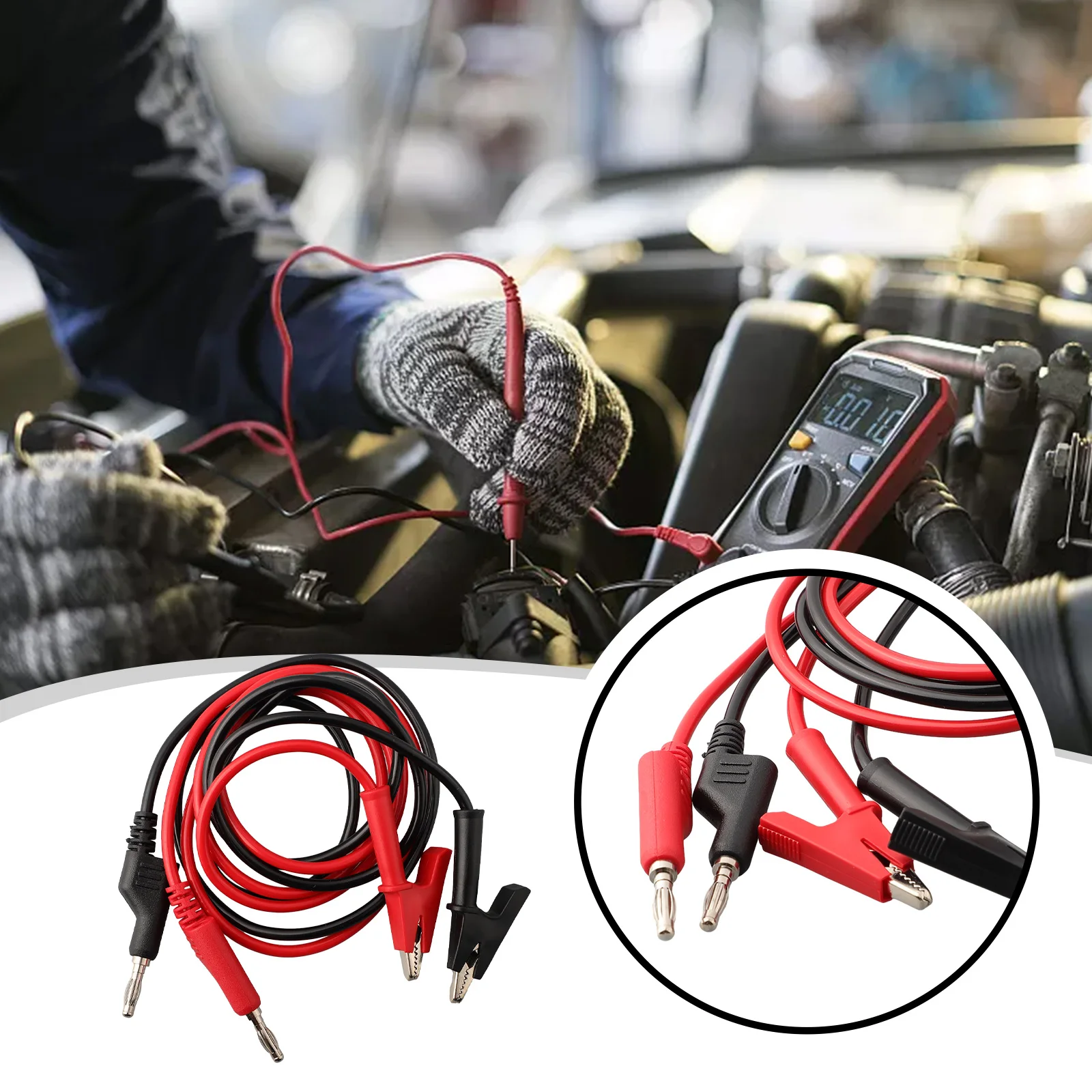 Description Picture 2 of itemHigh Quality Cable Test Equipment Maintenance 1M Cable 2PCS Banana Plug Power Supply Signal Detection Test Leads To Crocodile