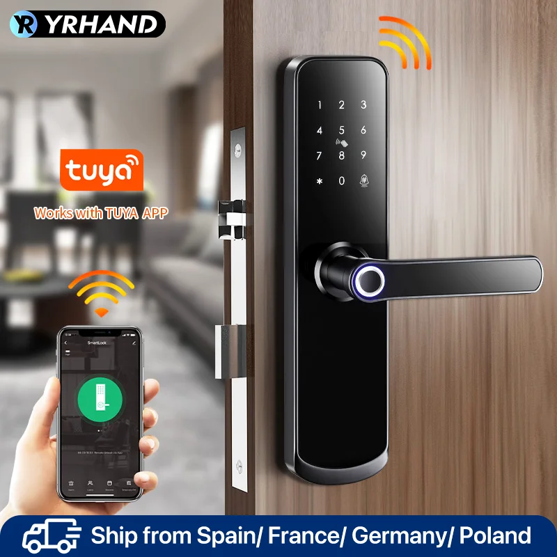 YRHAND Tuya wifi Smart home door lock waterproof fingerprint locks ...