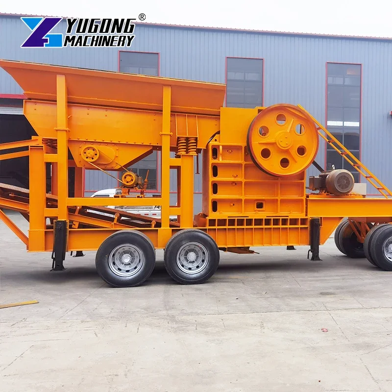 YG 300*500 Mobile Crusher Crawler Quarry Rock Crushing Mobile Mining Stone Jaw Crusher Station Machine