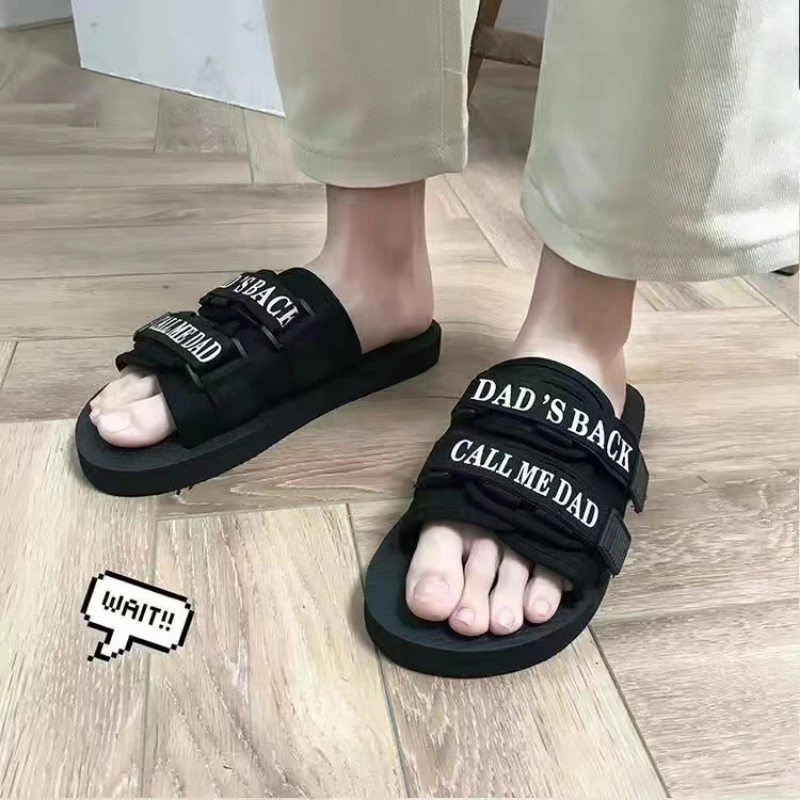 

Topvivi slides for men 2022 Summer Men Slippers Fashion Canvas Casual Lovers Shoes Slip-on Beach Slippers top brand flip flops