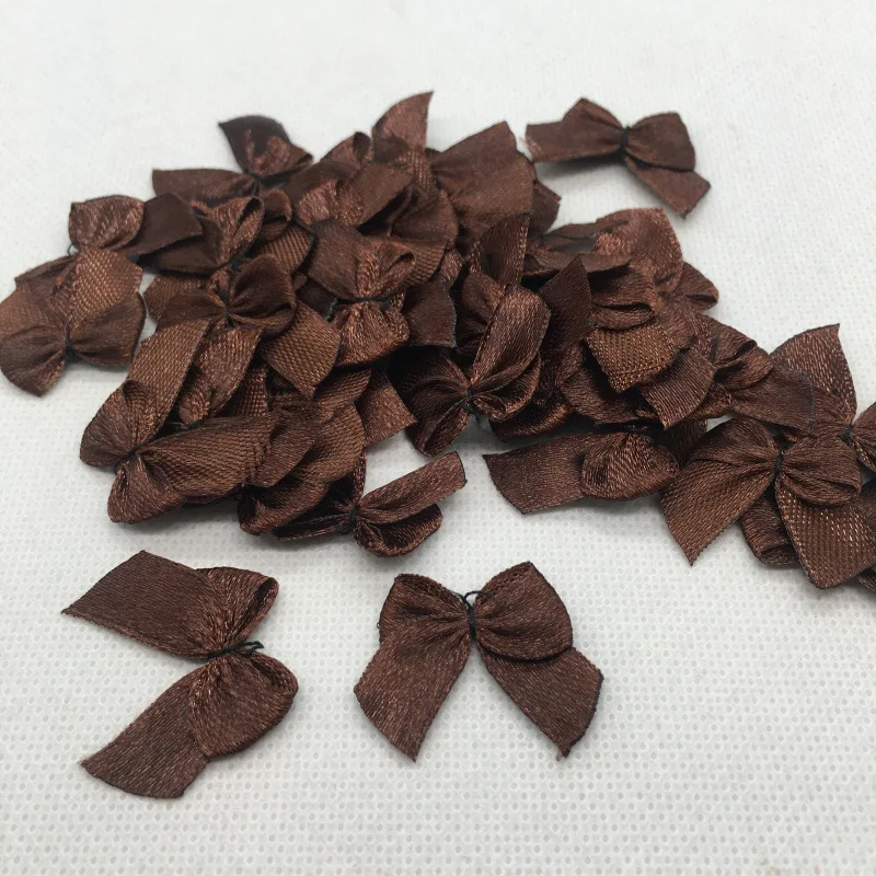 100pcs 25mm Mixed Satin Ribbon Bows for DIY Decor satin ribbons