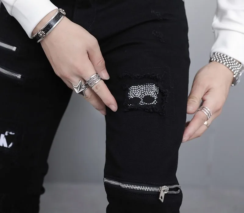 Black Straight Leg Ripped Jeans Packaging