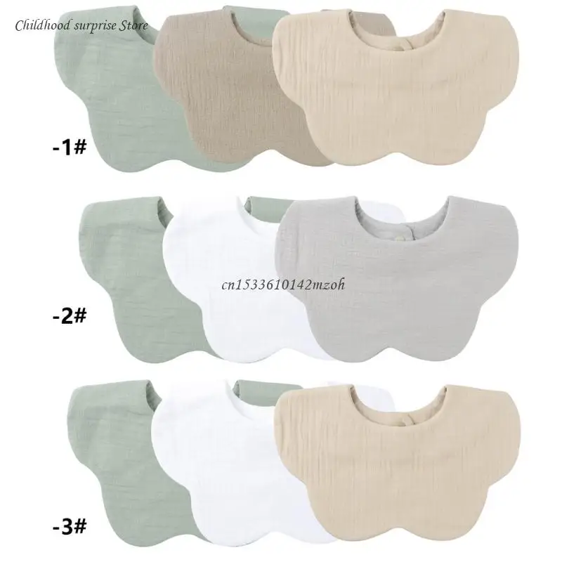 

3PCS Infant Drooling Bib Burp Cloths for Baby Boys Girls Cotton Saliva Towel Unisex Solid Baby Teething Bib for Dropship