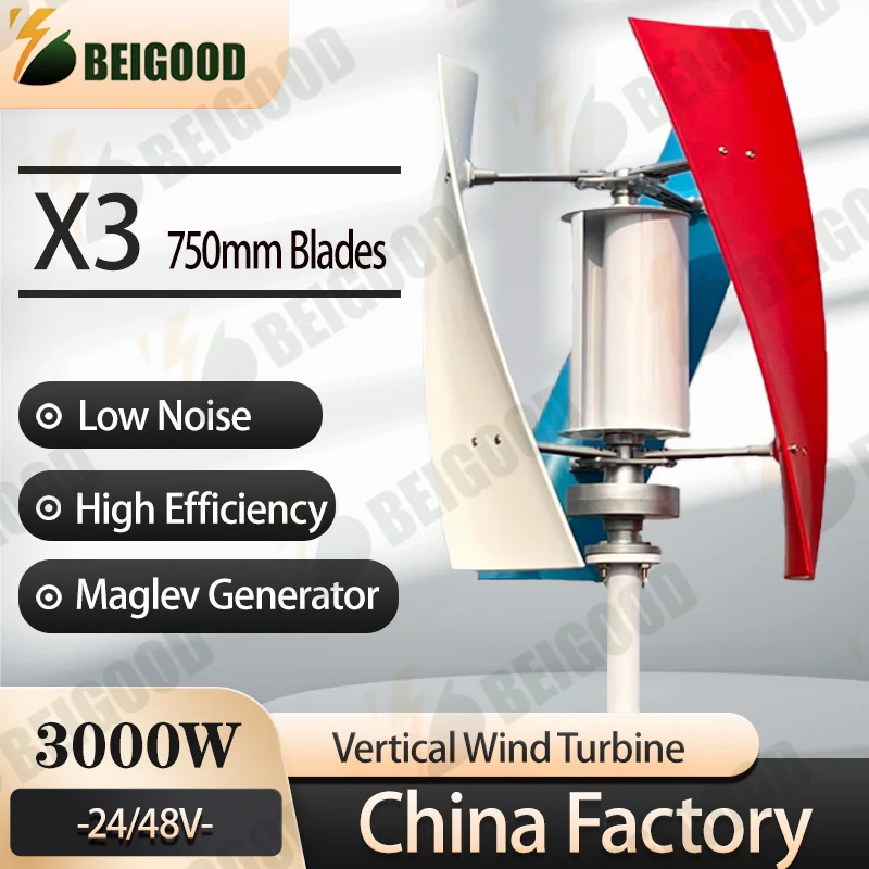 

A mazon eBay 3000W Vertical Axis Wind Turbine Generator 3 Blades with MPPT Controller For Home Use
