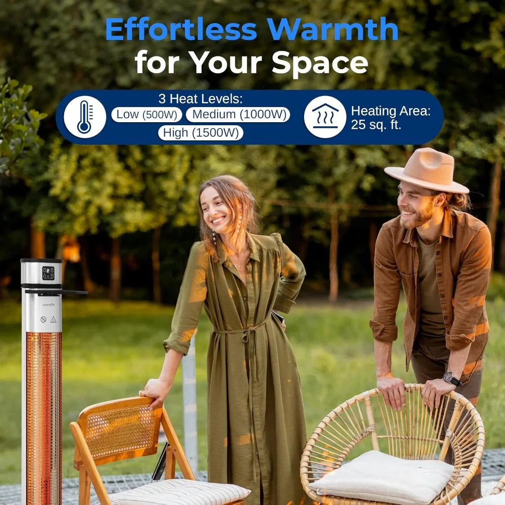 Infrared Patio Heater Electric Patio Heater with Remote Control 1500 W Indoor/Outdoor Heaters for Patio Restaurant, Backyard 4