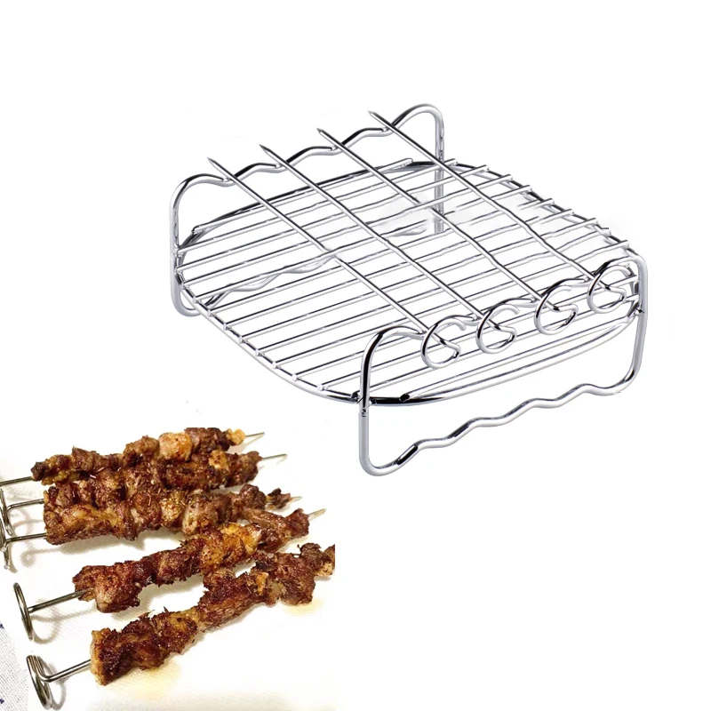 Air Fryer Accessory Empty Grid Rack Grill For Philips HD9904 HD9220 HD9225 HD9232 HD9233 HD9631 HD9640 Skewer BBQ Barbecue Tool