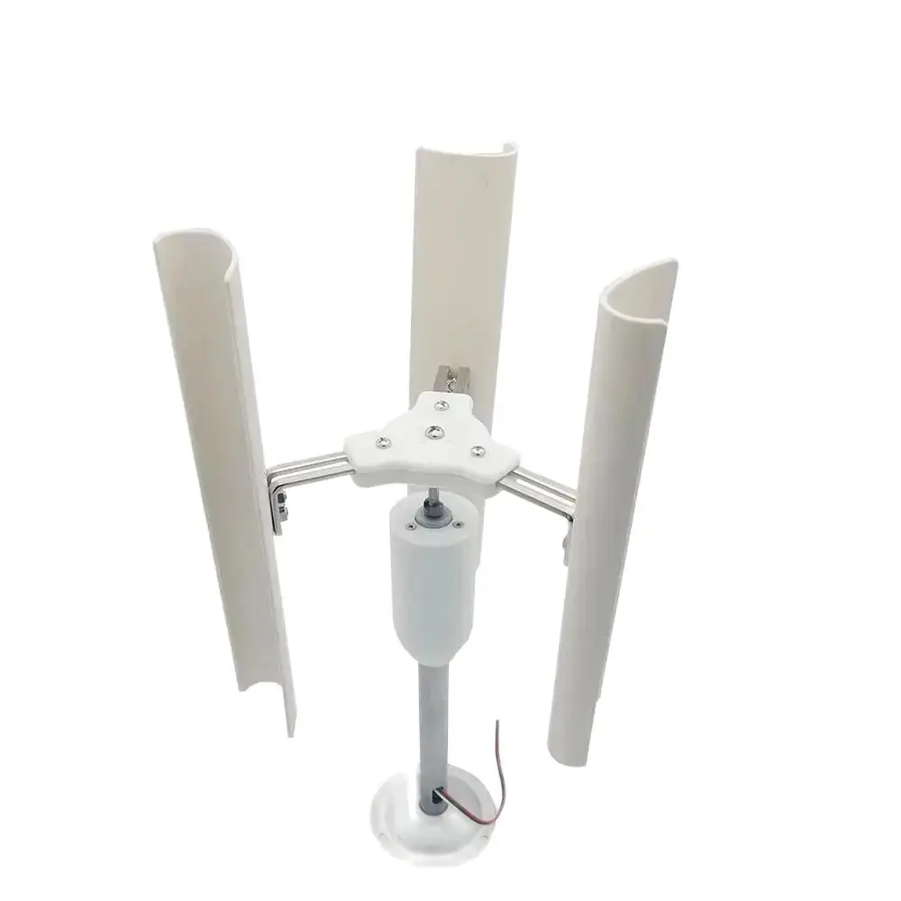 Vertical Axis Wind Turbine Model Three-phase Permanent Magnet Generator Windmill Toy Night Light Making DIY Display