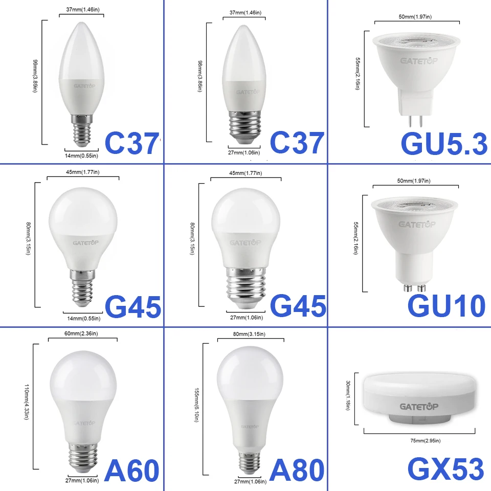 LED 램프, GU10 MR16 스포트라이트 전구, AC100-240V, 다운라이트 전구, E27, E14 스팟, GU5.3 조명, 실내 홈 장식, 봄빌라, 6 개