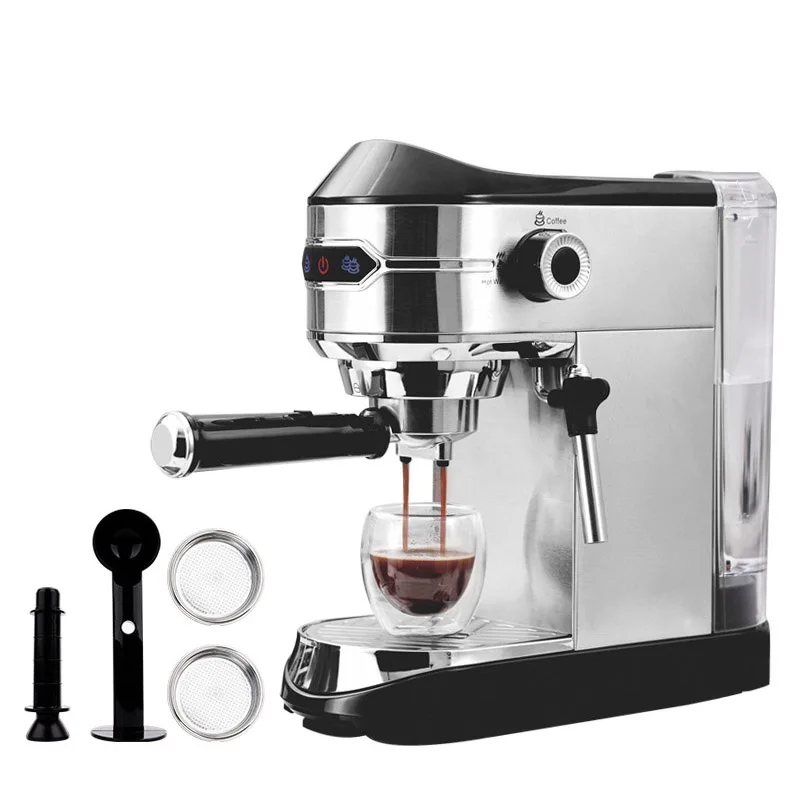

15bar Italian Electric Espresso Coffee Maker Machine Retro Semi-Automatic Pump Type Cappuccino with Steam Milk Frother
