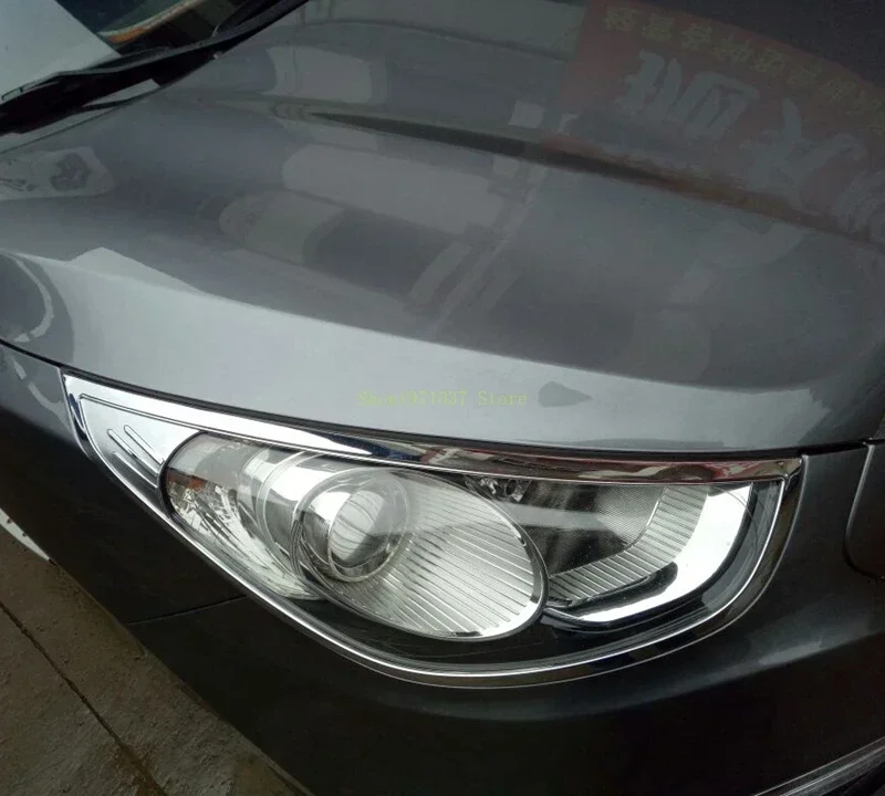 Car Accessories For Hyundai Ix35 2010 2011 2012 2013 2014 2015 Exterior Abs Chrome Front Light Lamp Cover Headlight Covers