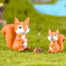 

Mini squirrel ornament Fairy Garden Miniatures Garden Ornament Decoration Micro Landscape Bonsai Figurine Resin Crafts