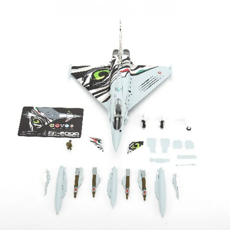 

1/72 Scale Model Italian Diecast Metal Alloy Air Force EF-2000 Typhoon Aircraft Fighter Model Toys For Collection Display Gifts