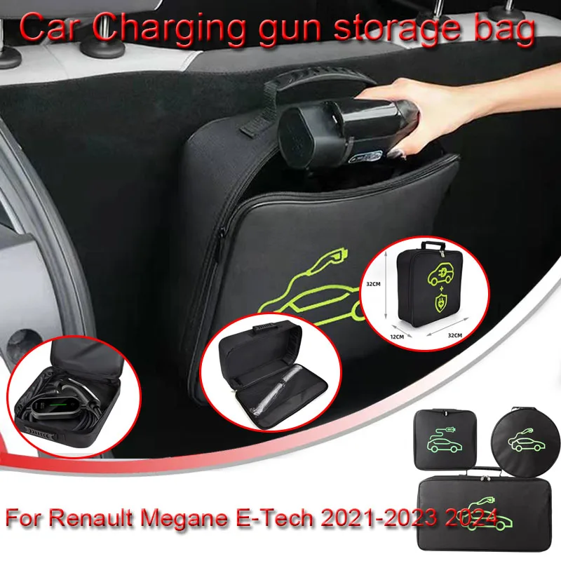 Per Renault Megane E-Tech 2021-2023 2024 Ev Car Portable Charging Cable Storage Borsa Per Il Trasporto Scatola Di Immagazzinaggio Del Bagagliaio Ignif