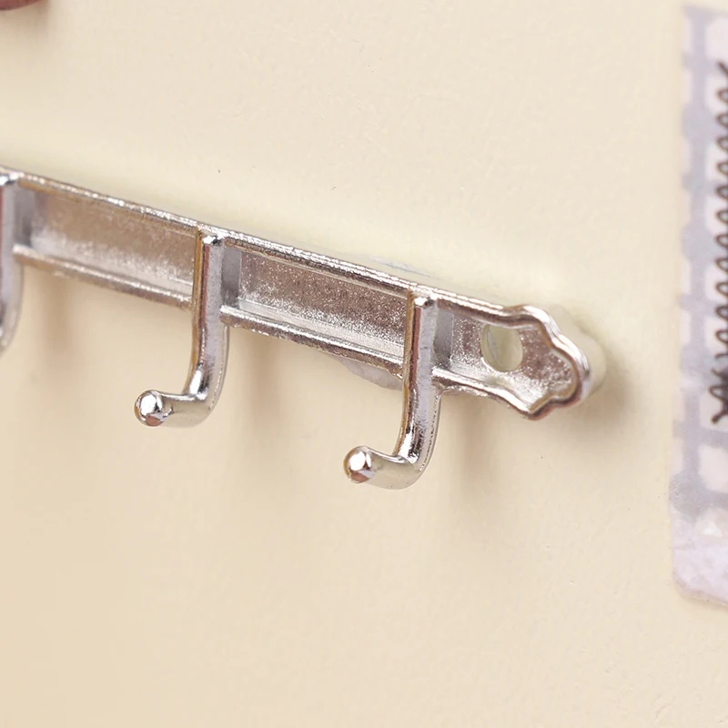 1Pc 1/12 Dollhouse Metal Clothes Racks Wall Hook Dollhouse Miniature Furniture Dolls House Accessories Pretend Play Toys 5