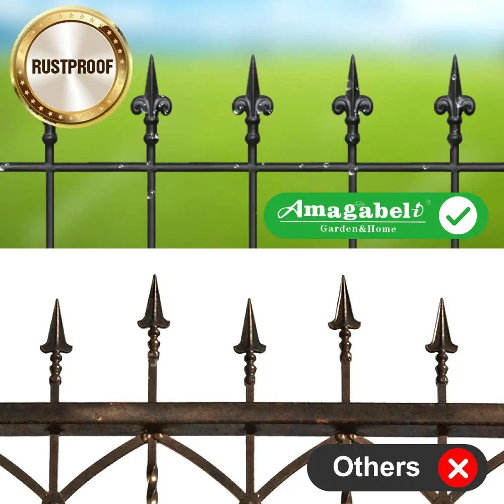 GARDEN & HOME Decorative Garden Fence  Outdoor Coated Rustproof Metal Panel Iron Folding Edge Wire Border Fence 4