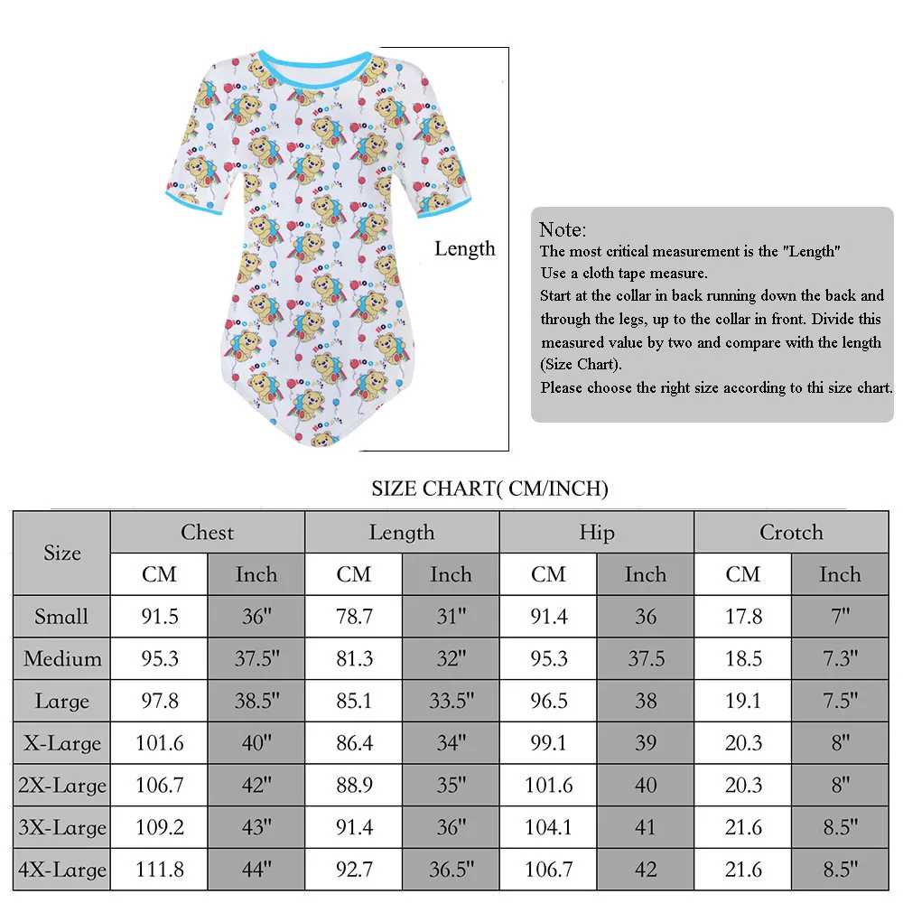 Little bear snap crotch bodysuit Adult baby cotton romper sissy ABDL diaper onesie