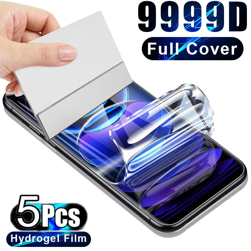 thumbnail image 1 of Protecteur d'écran pour Xiaomi, 5 pièces, Film Hydrogel pour Mi 13T 12T 11T 10T 9T Pro Ultra Note 10 Pro Lite, Mi 14 13 12 11 Lite 5G, 1 of 4