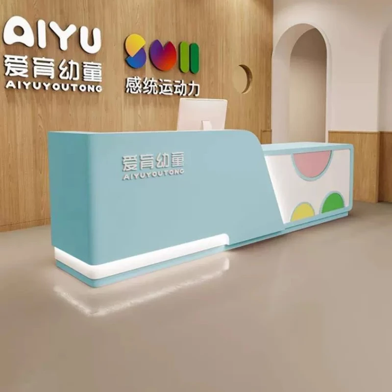 Children Park Counter Cash Desk Table Aesthetics Center Reception Hotel Dance Kindergarten Front Early Education Style Bar