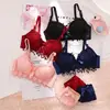 Girl Cheap Bra Set Large Size Back Button Comfortable Gather Bra Breathable Thin Section Without Steel Ring Women Underwear Sets 1