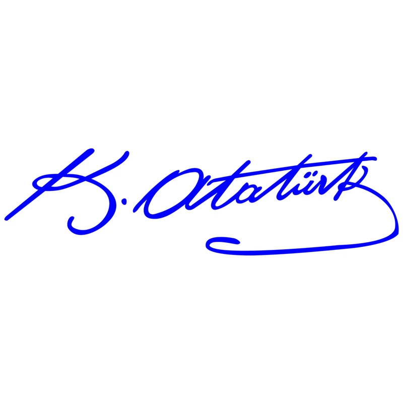 CS-905# 25*7cm Signature Ataturk car sticker vinyl decal white