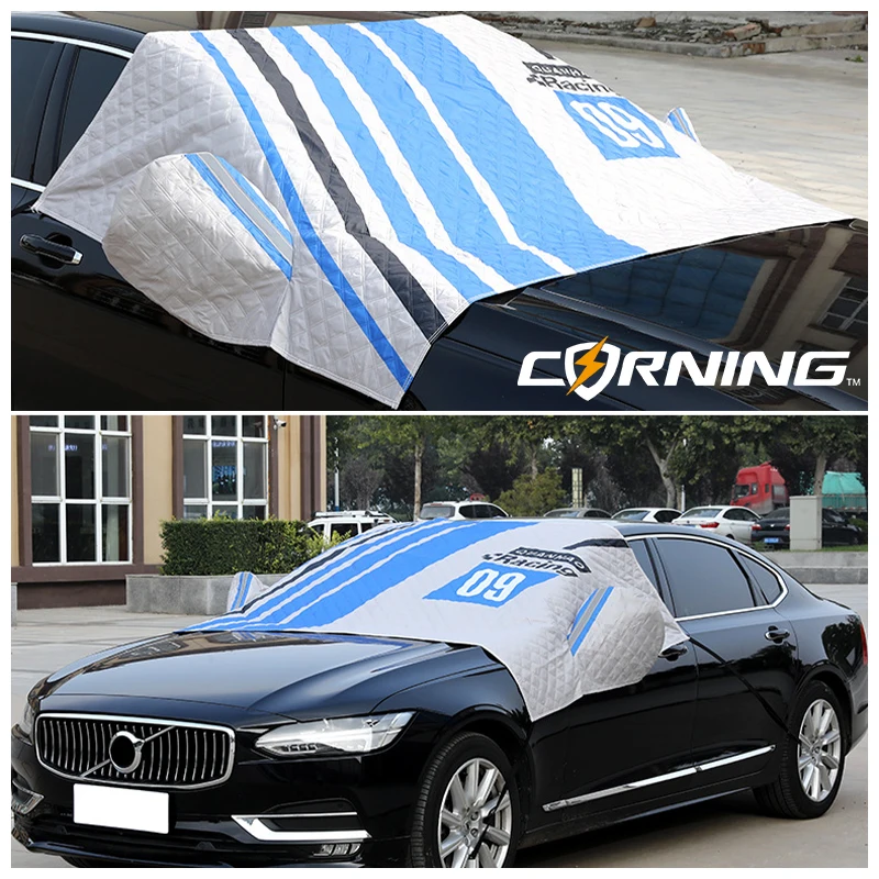 

Car Protector Cover Sunshade Windshield Waterproof Half Exterior Auto Covers Hail Proof Awning Shade Snow Outdoor Accessory Dust