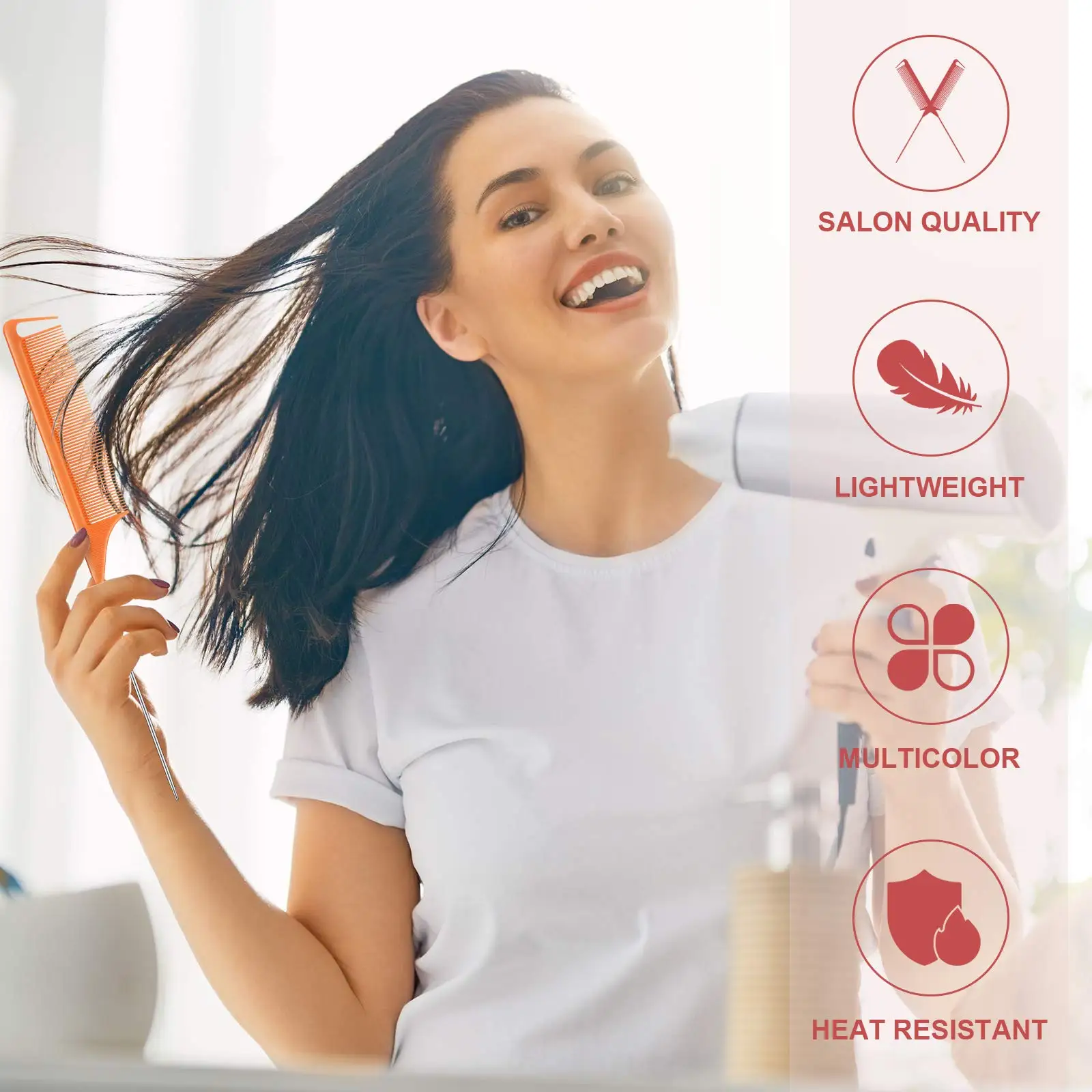 Tip-Tail Comb airdressing Styling Comb Hair Dye Heat Resistant Tail Comb Teasing Parting Comb for Hair Salon Home Supplies 4