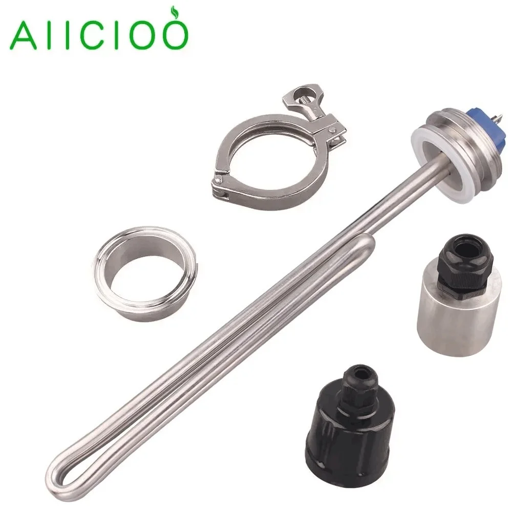 Elemento de Aquecimento de Água Calefator da Imersão da Tri-braçadeira com Tampa do Sus Calefator Líquido para Brewing 240v 2.5kw a 5.5kw 1.5