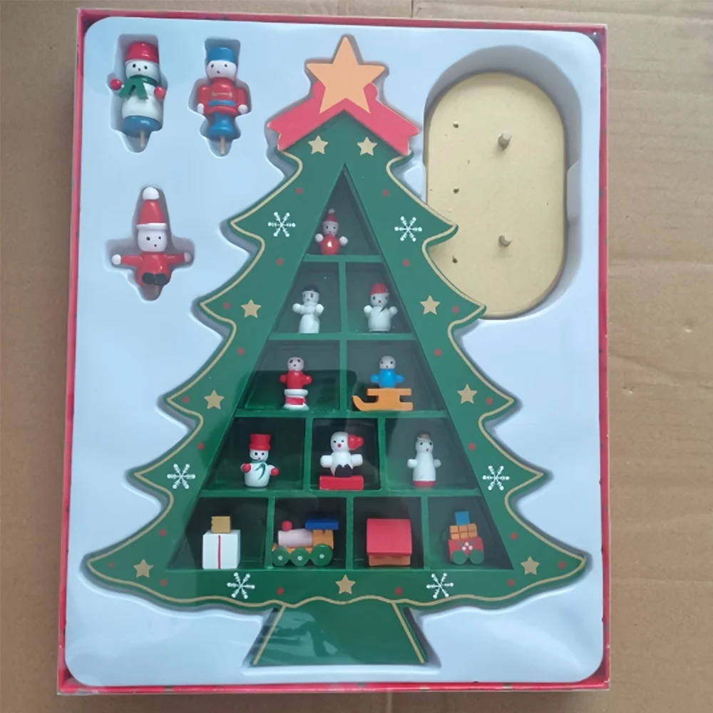 1PC Wooden Christmas Tree Decorations, Christmas Tree Ornaments, Christmas Tree Crafts with Bases, Christmas Decorations, Gifts