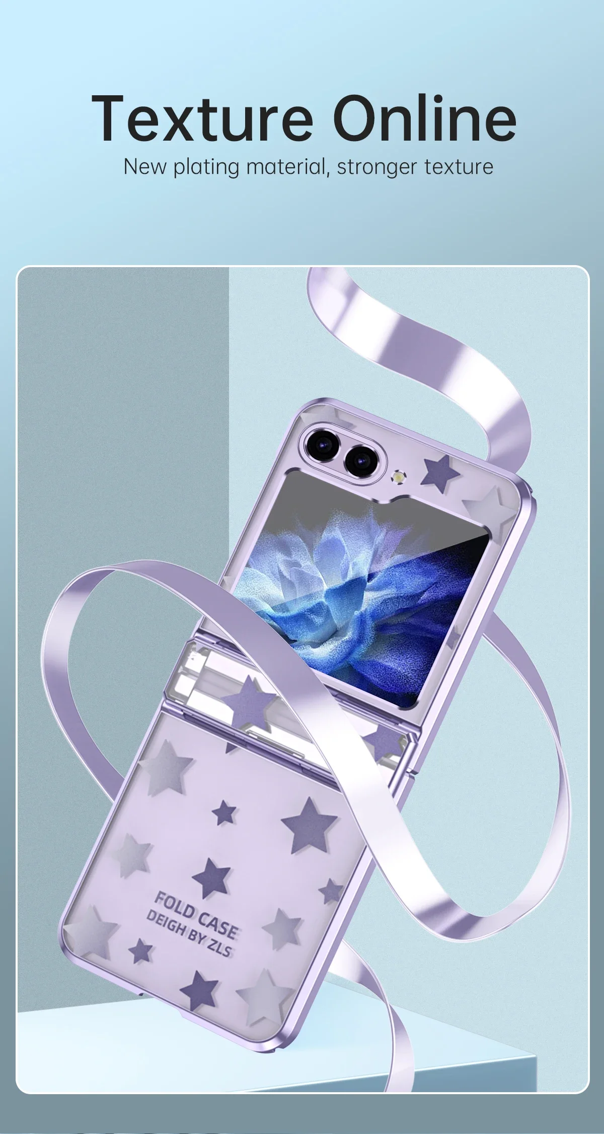 Coque de téléphone de luxe à motif d'étoiles électrolytiques pour Samsung Galaxy Z Flip 6 5 4 3 5G PC antichoc à charnière housse de protection_voghion.com