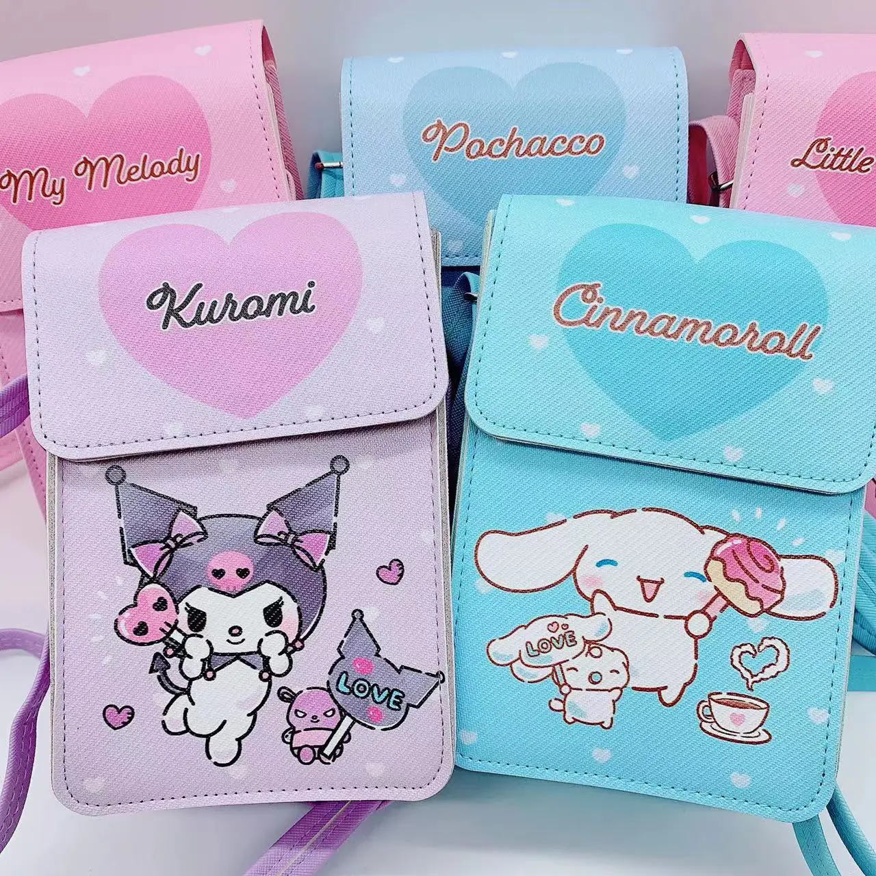 

Sanrio сумки через плечо Hello Kitty с магнитной пряжкой кошелек через плечо Mymelody Cinnamorol Мультяшные рюкзаки аниме искусственный подарок для девушки