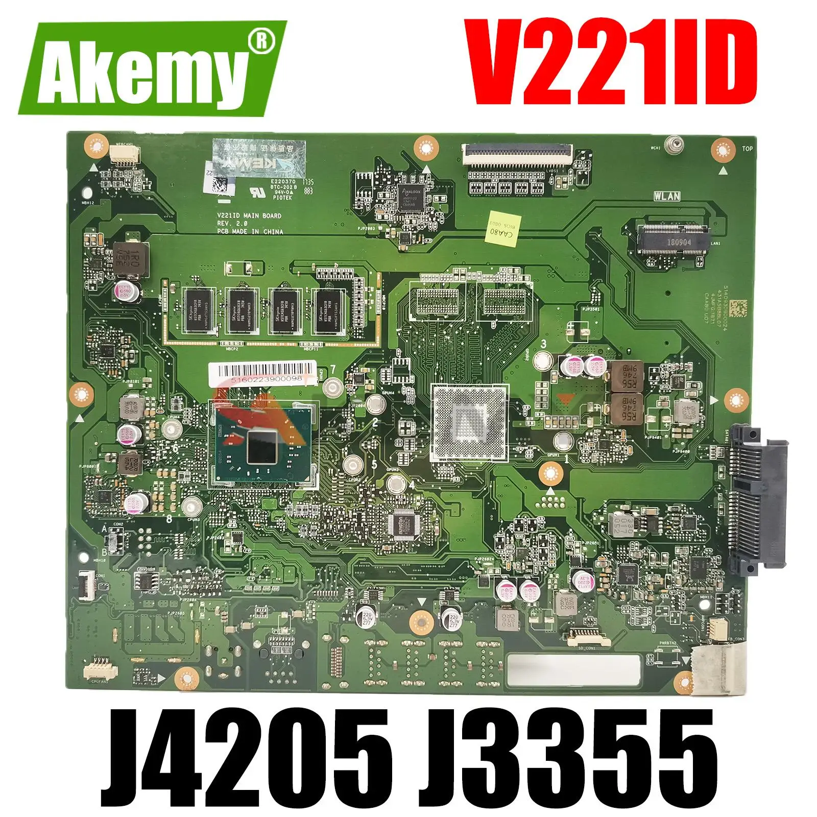 

V221ID Motherboard For Asus V221 V221I V221ID All-in-one Desktop motherboard W/ J4205 J3355 CPU 4GB RAM