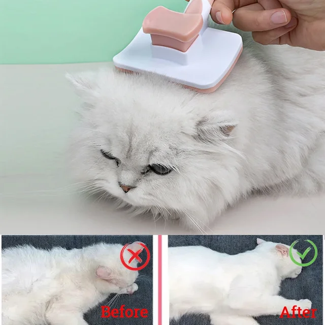 Pet Hair Shedding Comb Dog Cat Brush Grooming Long Hair Indoor Cats Brush Hair Remover Cleaning Beauty Slicker Pet Supplies 5