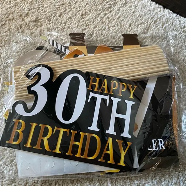 Kit Puntelli Photo Booth 40° Compleanno - 38 Pezzi Oro Rosa Con Bastoncini Per Selfie E Feste - Foto 2