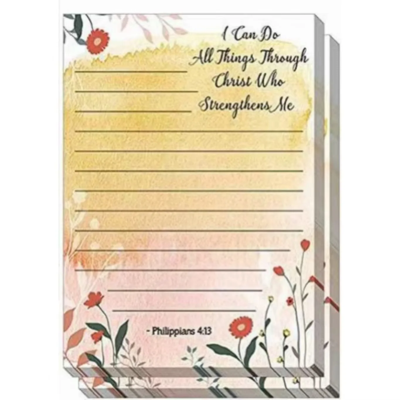 Watercolor Floral Sticky Notes - Self-Adhesive Memo Pads for Home, Office & School (30 Sheets)
