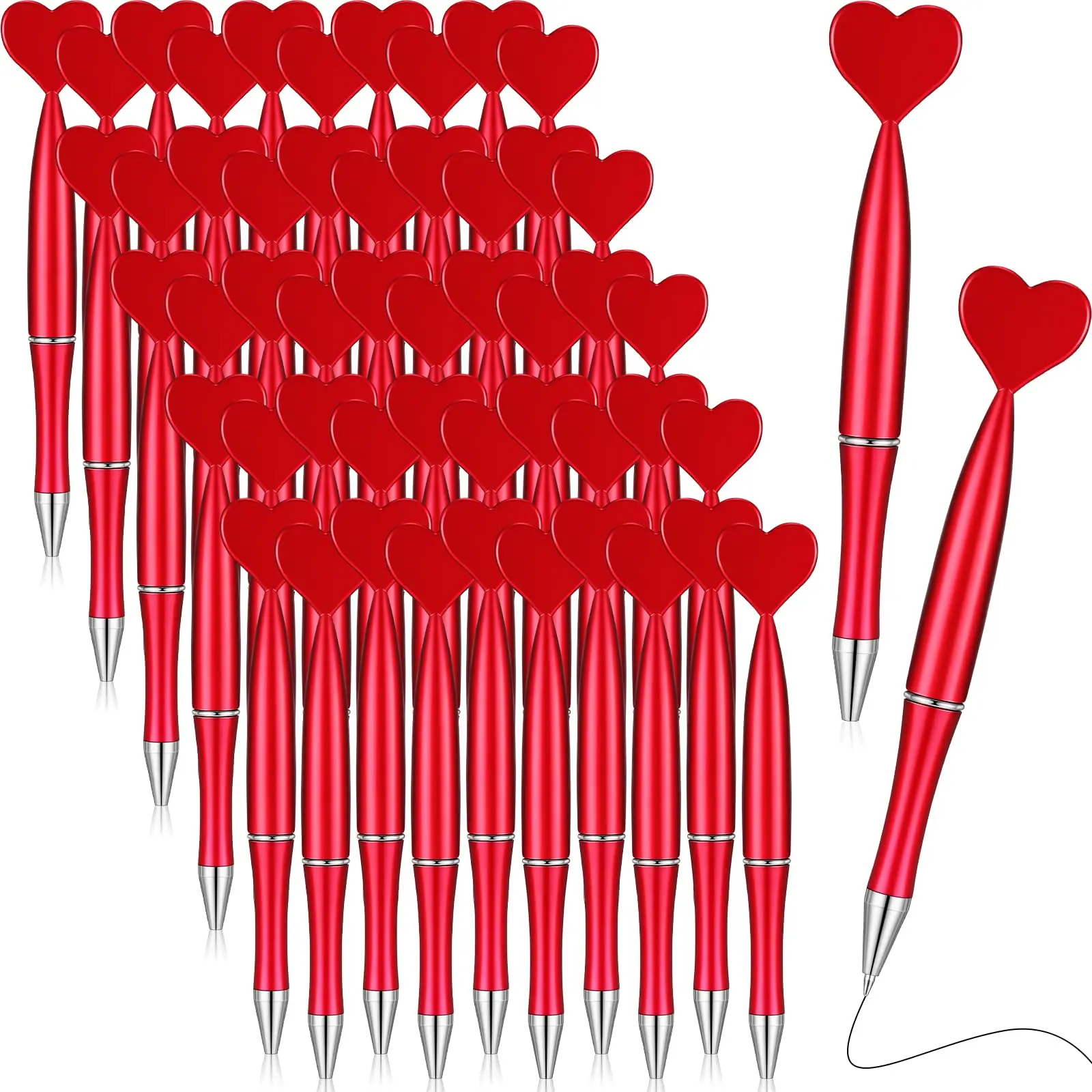 

Ручки шариковые в форме сердца, черные гелевые чернила, 50 шт.