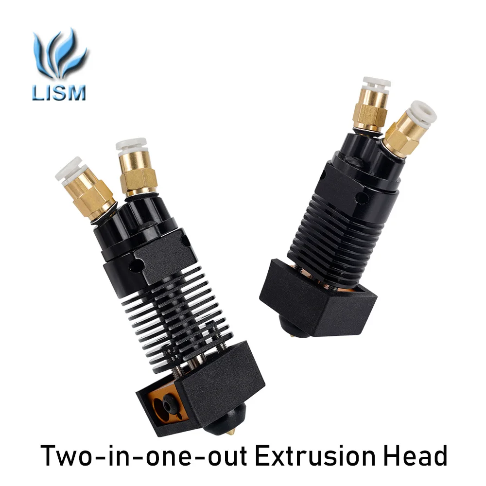 

2 IN 1 OUT Hotend Kit Dual Color Extruder for 3D Printer All Metal Extruder 0.4mm/1.75mm for TEVO/ALFWISE/Ender 3/CR-10 Upgrade